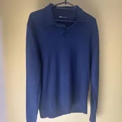 ZARA ニットセーター メンズ M（実寸S相当） ネイビー
