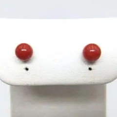 確認用 本サンゴ/珊瑚 K18❣️ピアス 5.4mm ピアス 新品 - メルカリ