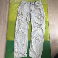 ZARA ダメージデニムパンツ ライトブルー EUR40のサムネイル