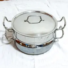 【最終値下げ】ジオプロダクト 25cm 蒸し器 付き鍋 浅型 両手鍋 2点セットのサムネイル
