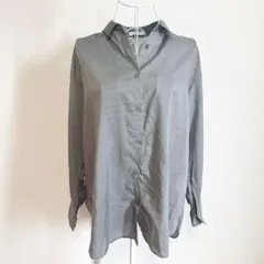 a.v.v グレー のボタンアップシャツ 長袖シャツ　S ビックシルエット　羽織