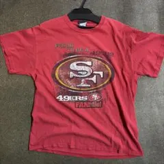 秋SALE　　49ers ロゴ Tシャツ 赤 USAヴィンテージアメフトTシャツ ファナティクス NFL Tシャツ ビクトリーアーチ 49ers（レッド