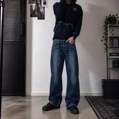 Archive EDWIN dark wash denim swag 丈長 濃紺 - メルカリ