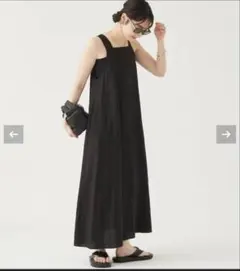 plage ノースリーブロングワンピース 黒