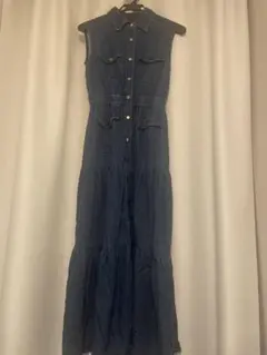 デニム ノースリーブシャツワンピース