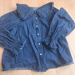 フリル付きデニムシャツ　セーラーのサムネイル