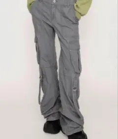 SLY◆ローウエスト ミリタリーカーゴフレアパンツ/ y2k シャーリング