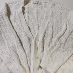 LOWRYS FARM 透かし編みカーディガン Mサイズ