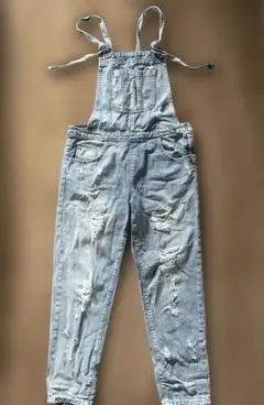 ZARAダメージ加工 デニムサロペット オーバーオール