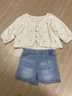 カーディガン ショートパンツ 80サイズ まとめ売り デニム風 花柄 earth