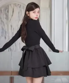 ダーリッチ Darich バックリボンティアードミニワンピース