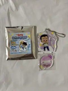 名探偵コナン 毛利小五郎アクリルキーホルダーと缶バッジセット