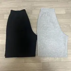 UNIQLO C スウェットワイドショーツ 黒 • グレーセット サイズM