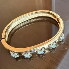 スワロフスキー　バングル　ゴールド　クロス　刻印　ブレスレット