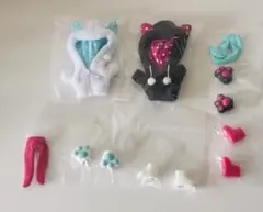 コトブキヤ　キューポッシュ　あにまるえくすとら　パーカー　白猫　黒猫　セット