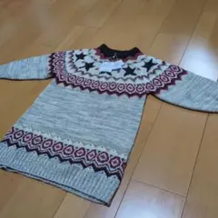 BREEZE　グレー 星柄 ニットセーター 110cm~120cm