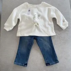 Baby gapディズニーミニートレーナーデニムパンツセット 80cm新品