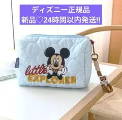 ディズニー 刺繍 キルティングポーチ コスメポーチ 小物入れ ♡