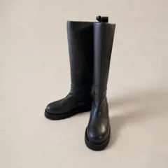 未使用級 CAMINANDO 厚底 ロングブーツ 本革 茶