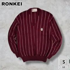 【古着】RONKEI ストライプニットセーター グランパコア 短丈 日本製