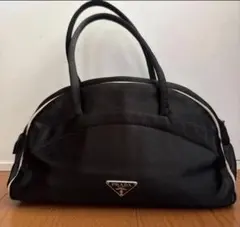 PRADA ロゴプレート　サテンハンドミニバッグ