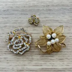 アンティークブローチ 3点セット