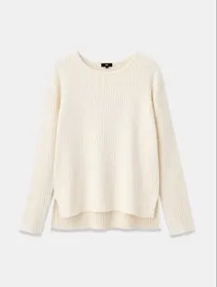 新品 PLST プラステ カラーミックスボートネックセーター ホワイト M