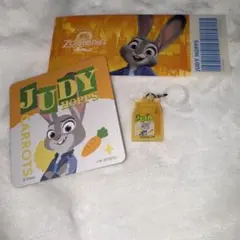 ズートピア OH MY CAFE めじるしチャーム コースター ジュディ 特典