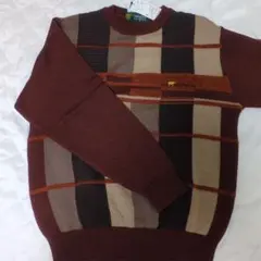 新品　Golden Bear チェック柄ニットセーター Mのサムネイル