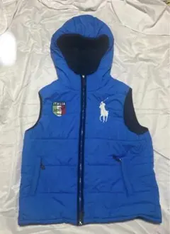 希少　美品　polo　ラルフローレン ダウンベスト 青