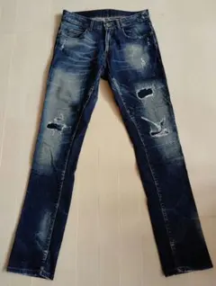 ZARA　ダメージ加工　デニムパンツ