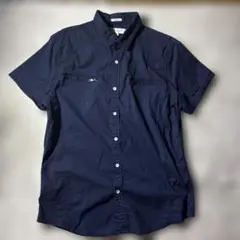 TRUTH SUBSTANCE 半袖シャツ ネイビー Lサイズ ジップポケット