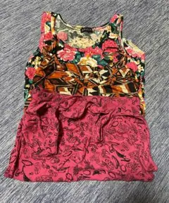 柄物　タンクトップ　キャミソール　3点セット