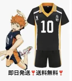 ハイキュー!! 烏野高校 日向翔陽 10番 ユニフォーム ブラックLサイズ