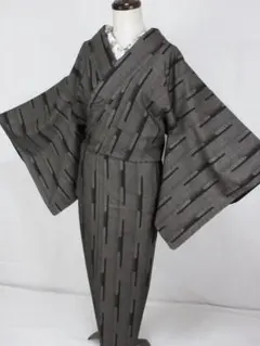 未着用に近い！純泥染＊７マルキ＊本場大島紬＊壺垂れ＊着物＊１５５ｃｍ＊裄６４