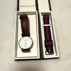 Daniel Wellington アナログ腕時計 ブラウン　付け替えバンド付きのサムネイル
