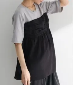新品未使用★グリーンパークス　半袖トップス　Tシャツ　ビスチェ　ドッキングのサムネイル