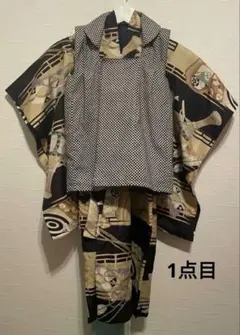七五三 男児 着物 被布 セット 鷹 矢絣 市松模様 七五三 男児 着物 被布 セット 鷹 矢絣 市松模様 - メルカリ