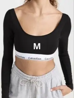 黒M 長袖　カルバンクライン　ロングスリーブ レディースＴシャツ
