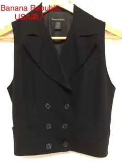 Banana Republic 濃紺　ダブルブレスト　ジレ　ベスト　USA購入