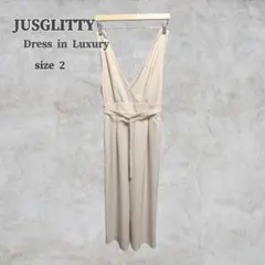 極美品 JUSGLITTY 2WAY サロペット ベージュ M オケージョン可のサムネイル