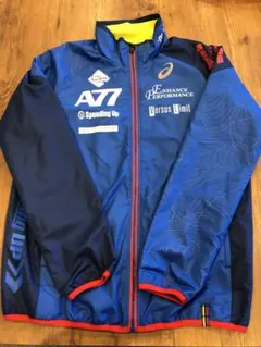 A77 フルジップウィンドブレーカー 青　ブルー　メンズ　ランニング　サイズS