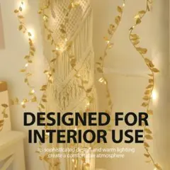 ゴールドリーフガーランド LEDライト　3.3m 電池式　点灯、点滅両方