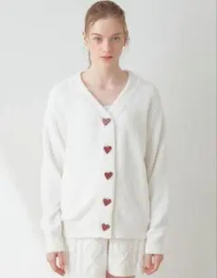 Gelato Pique ハートボタン SWEET ジャガードカーディガン