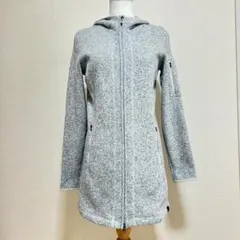 L.L.Bean ニットフリース ロングパーカー ジップアップ グレーのサムネイル