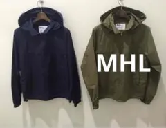 MHL, ウルトラライトコットン フルジップパーカー ネイビー　メンズレディースのサムネイル