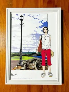 F6号】藤田嗣治【母子】手描き/表裏サイン・鑑定書有り/鉛筆/水彩/額縁