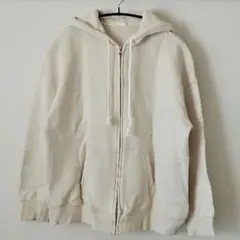 GU スウェット オーバーサイズ フルジップ パーカ 長袖 Sサイズ ナチュラル