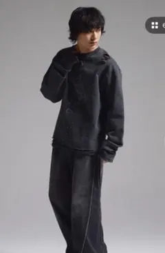 【GRANCY】ラインストーンデザイングラフィックダメージスウェットプルオーバー