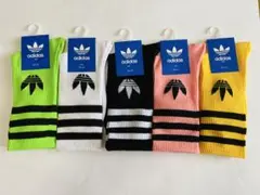 adidas スポーツソックス 5足セット　人気　スポーツブラ　多彩カラー